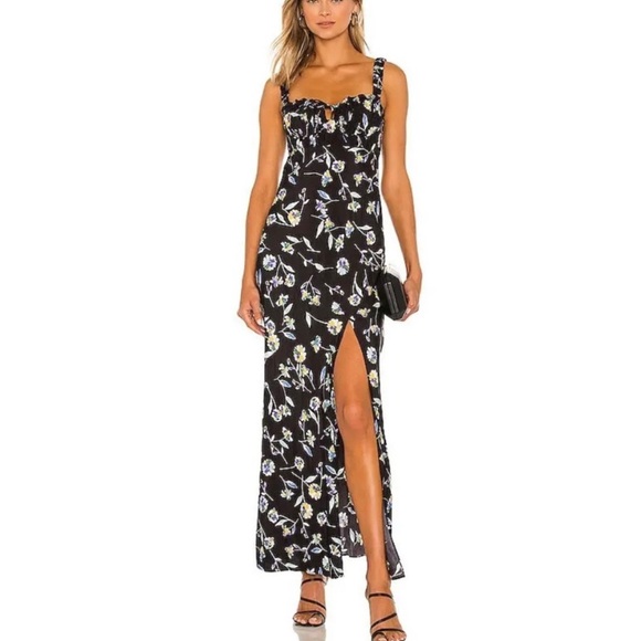 NICHOLAS Dresses & Skirts - NICHOLAS Nina Black Danbury Floral-Print Maxi Dress Size 4